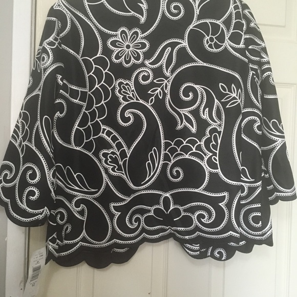 Tan Jay open front jacket in black and white size 12, polyester fabric - Picture 5 of 6